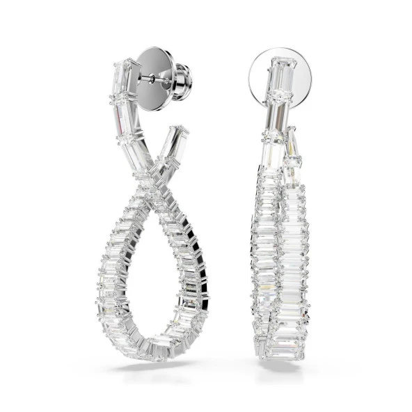 5677628 Swarovski Küpe Hyperbola:Pe Hoop L Twıst Whıte/Rhs