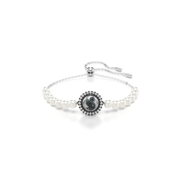 5680851 Swarovski Bilezik Swan:Bracelet Prl Gry/Rhs M