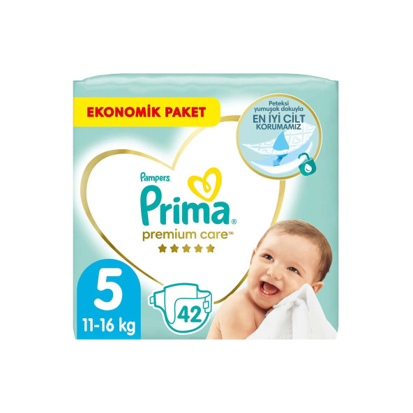 Prima Bebek Bezi Premium Care 5 Beden 42 Adet Junior Jumbo Paket