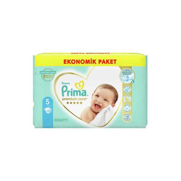Prima Bebek Bezi Premium Care 5 Beden 42 Adet Junior Jumbo Paket - 5