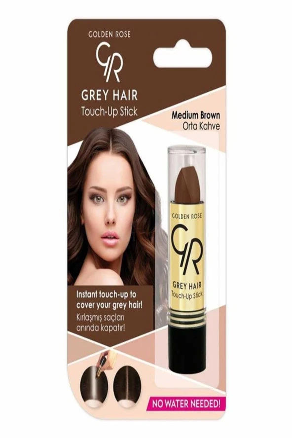 GOLDEN ROSE Grey Hair No:03 Medium Brown - Saç Beyazlarını Kapatan Stick