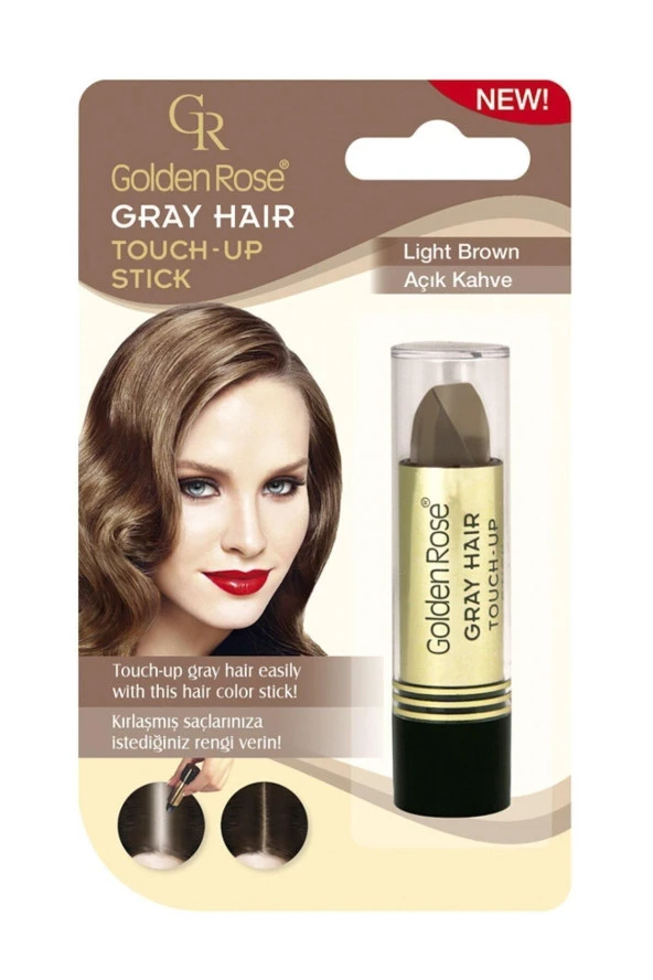 GOLDEN ROSE Grey Hair No:06 Light Brown- Saç Beyazlarını Kapatan Stick - 2