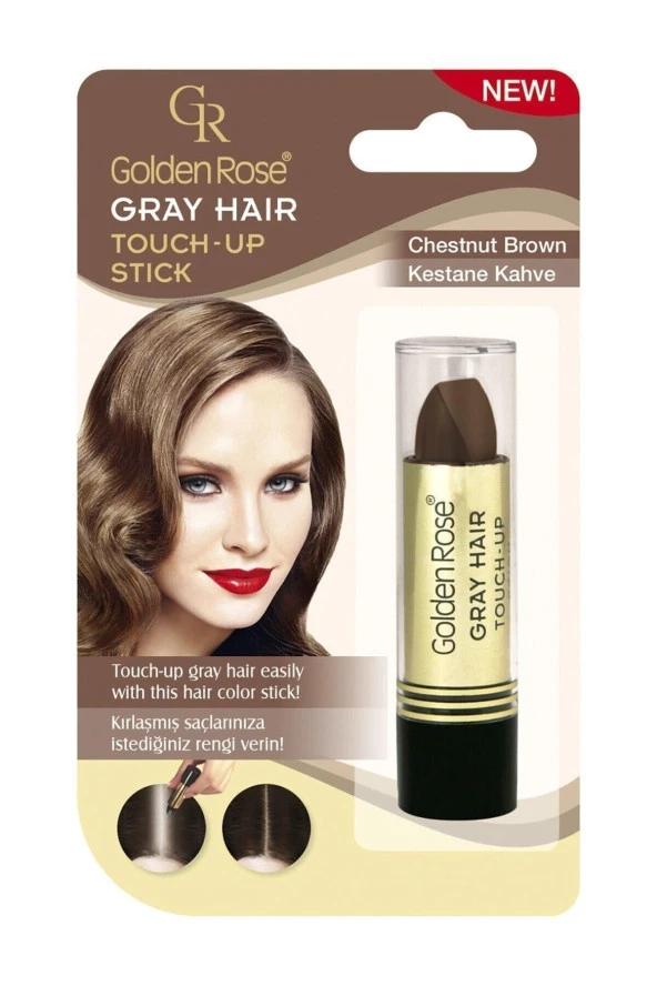 GOLDEN ROSE Grey Hair No:07 Chestnut Brown- Saç Beyazlarını Kapatan Stick