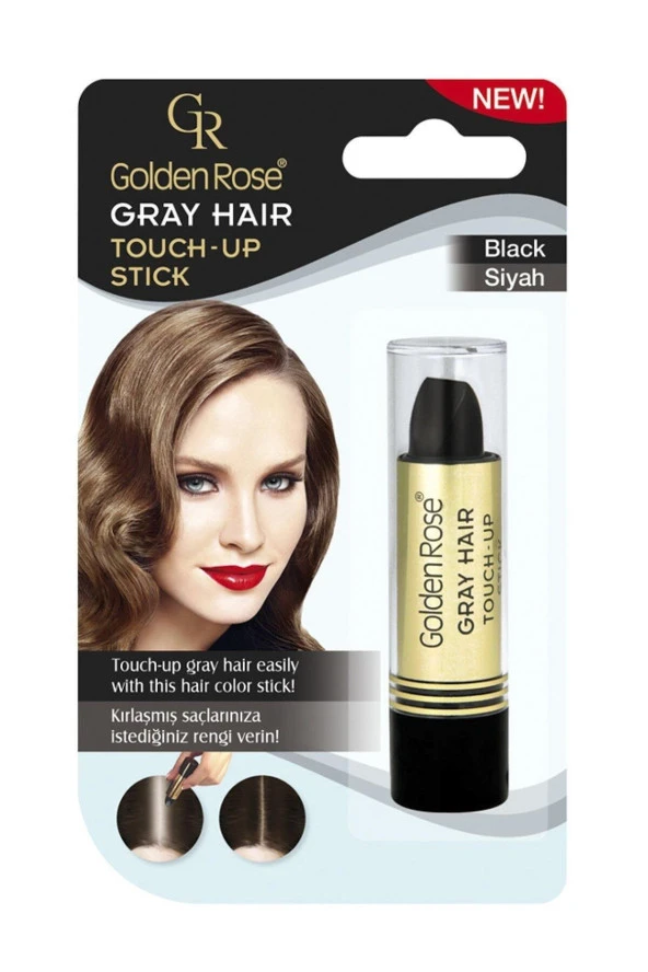 GOLDEN ROSE Grey Hair No:01 Black- Saç Beyazlarını Kapatan Stick