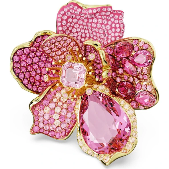 5650565 Swarovski Yüzük Florere:Coctail Ring Flower Pink Gold-tone Plated Size:55