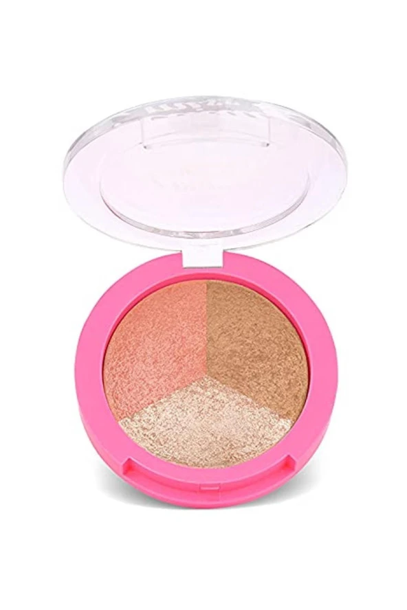 GOLDEN ROSE Miss Beauty Glow Baked Trio - Glow Baked Trio - Allık Bronzlaştırıcı Aydınlatıcı