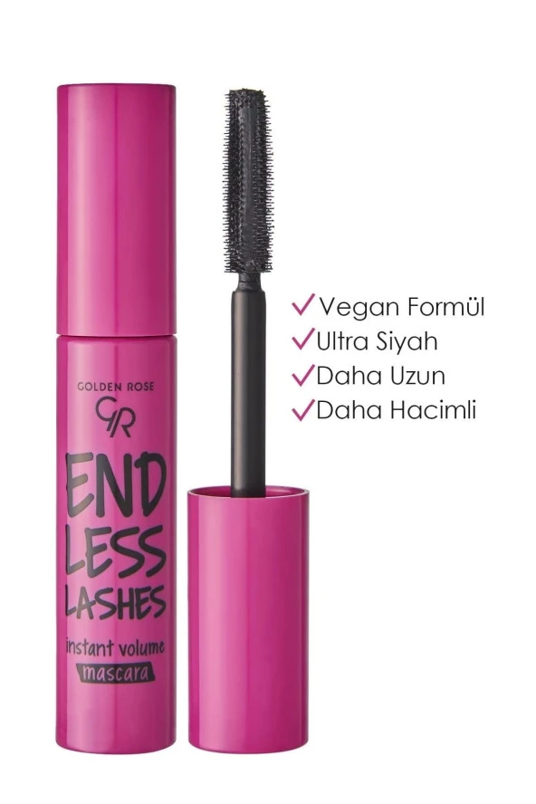 GOLDEN ROSE Endless Lashes Mascara - Black - Kıvrım Veren Maskara