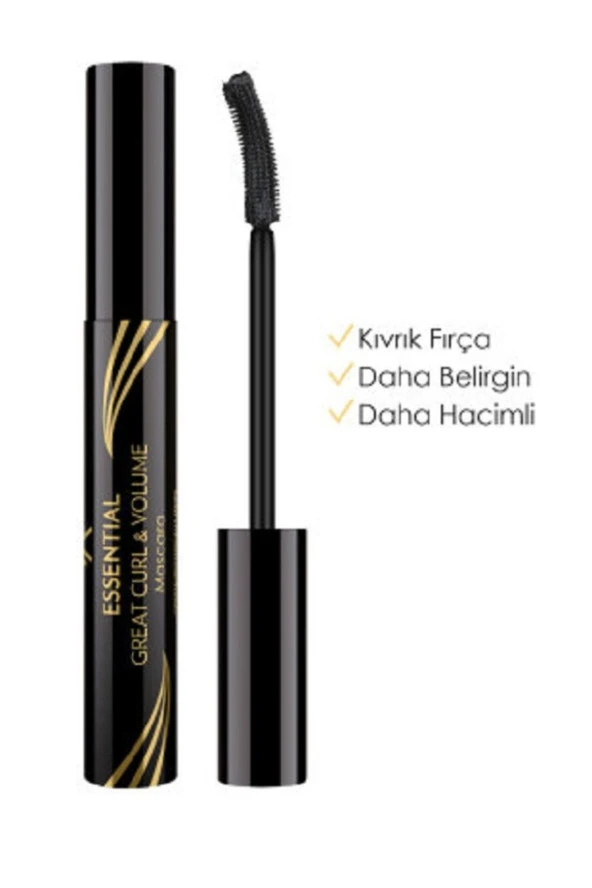 GOLDEN ROSE Essential Great Curl & Volume Mascara - Black - Kıvrım Veren Maskara - 3