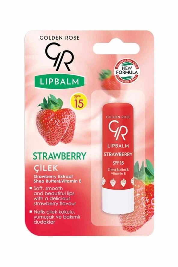 GOLDEN ROSE Lip Balm No: 04 Strawberry - Dudak Bakım Kremi ve Nemlendirici