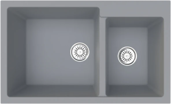 Gradde Grı Cıft Goz Granıt Evye 50x82 Cm Gr8215