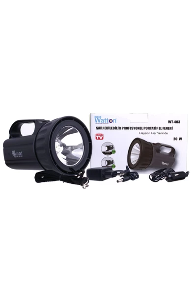 Watton Şarj Edilebilir Profesyonel Portatif EL Feneri Wt-403 - 2