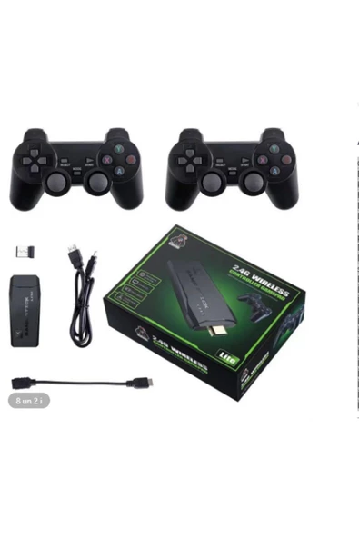 ONREZ Yeni Nesil 2.4g Kablosuz Çift Kol Retro Oyunlar 4k Game Stick  Atari - 2