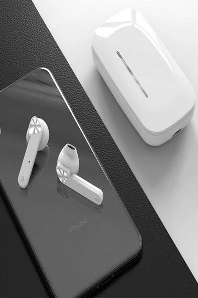 GLRTech Xiaomi Redmi Note 8 Pro Uyumlu Uyumlu Kızaklı Kablosuz Beyaz Tws Kulaklık - 4