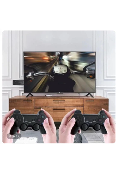 ONREZ Yeni Nesil 2.4g Kablosuz Çift Kol Retro Oyunlar 4k Game Stick  Atari - 3