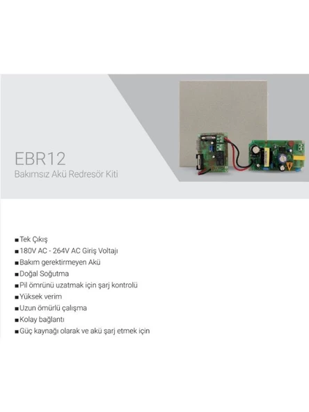 EDS EBR-12M 12V Bakımsız Akü Redresör Kiti - 6