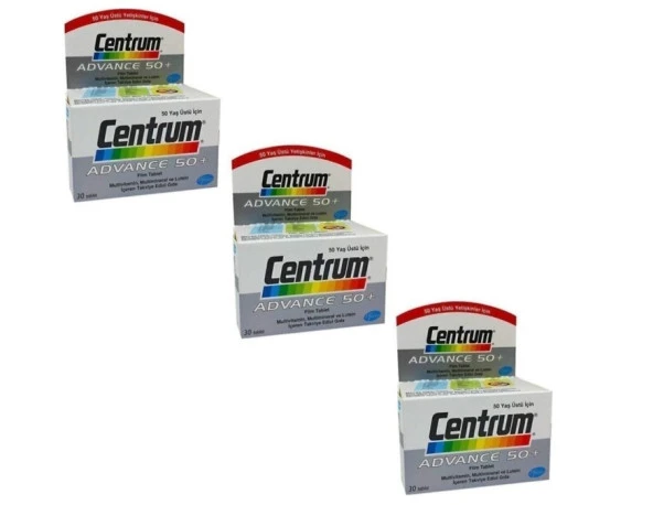 Centrum Advance 50+ Multivitamin 30 Tablet 3 Adet