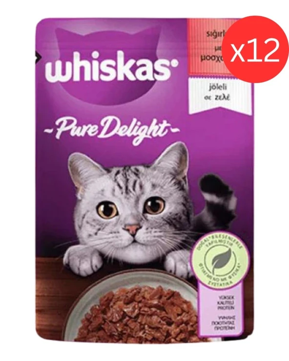 Whiskas Sığırlı Yaş Kedi Maması 12 Adet (85gr)