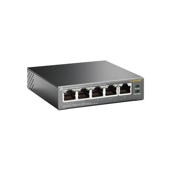 TP-LINK 5port 63w 4port PoE TL-SG1005P GIGABIT Yönetilemez Switch - Resim 2