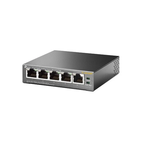 TP-LINK 5port 63w 4port PoE TL-SG1005P GIGABIT Yönetilemez Switch - Resim 3