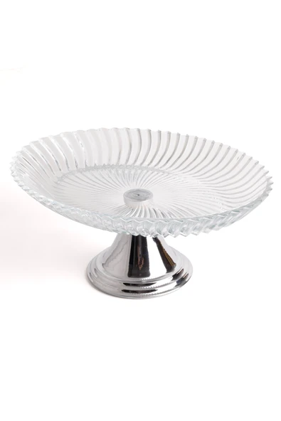 Gümüş Ayaklı Elips Cam Sunumluk Kase, Sarma, Dolma, Salata, Meyve, ve Pasta Sunum Stantı, Çeyizlik - 5