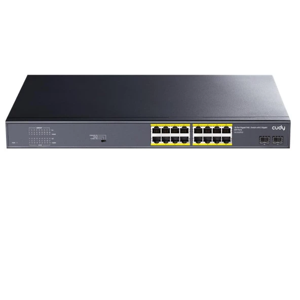 CUDY 16port GS1020PS2 2X-SFP Gigabit Full PoE 200w Yönetilemez Switch