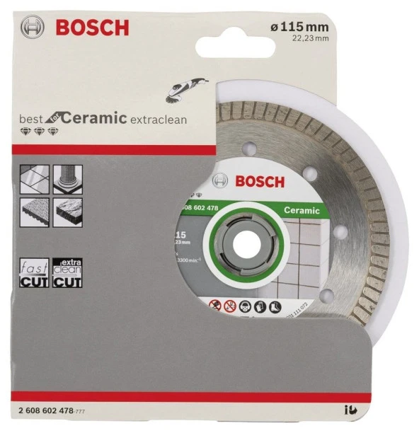 Bosch - Best Serisi Seramik İçin, Extra Temiz Kesim Turbo Segman  Elmas Kesme Diski 115 mm - 2
