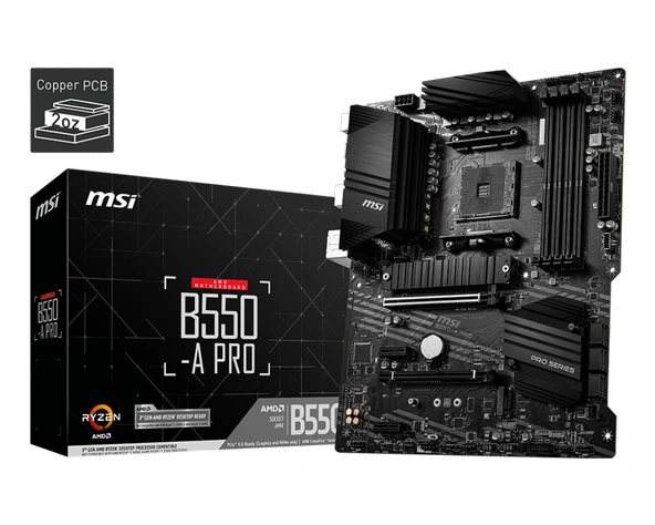 MSI B550-A PRO DDR4 4400(OC)Mhz HDMI / DP ATX AM4 ürün görseli 1