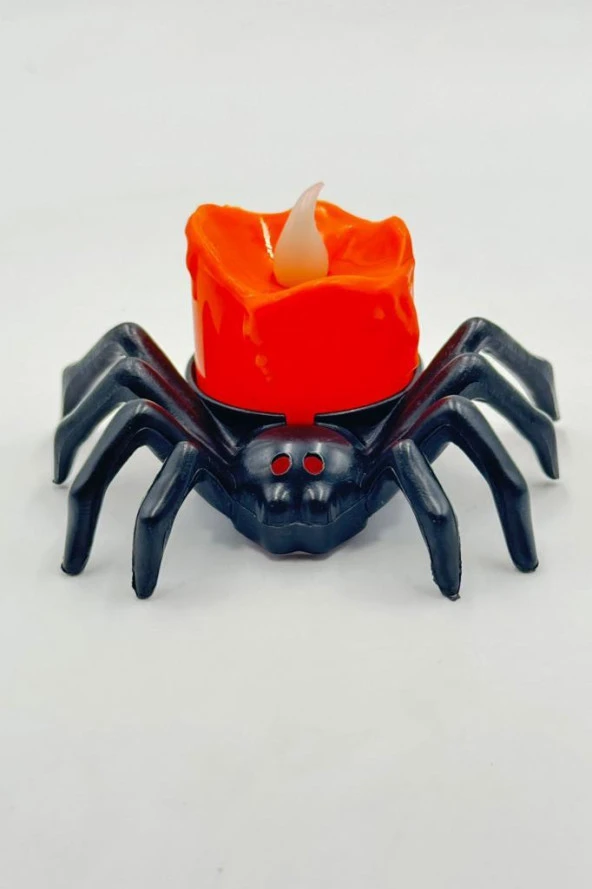 Beysüs Halloween Işıklı Masa Süsü Mumlu Örümcek