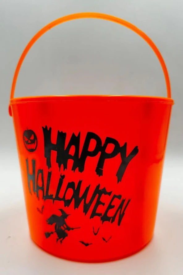 Beysüs Halloween Işıklı Gövdeli Şeker Kovası Bal Kabağı Turuncu
