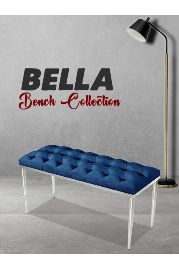 Bella Sılver Mavi-kapitoneli Model Puf&bench&koltuk-oturak-uzun Makyaj Puff-yatak Odası Ucu&önü