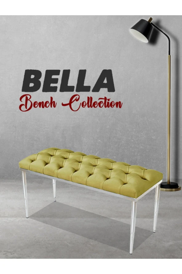 Bella Sılver Hardal-kapitoneli Model Puf&bench&koltuk-oturak-uzun Makyaj Puff-yatak Odası Ucu&önü