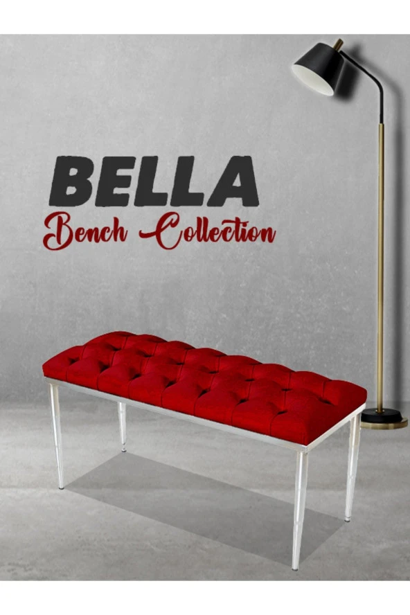 Bella Sılver Bordo-kapitoneli Model Puf&bench&koltuk-oturak-uzun Makyaj Puff-yatak Odası Ucu&önü