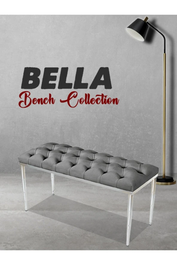 Bella Sılver Antrasit-kapitoneli Model Puf&bench&koltuk-oturak-uzun Makyaj Puff-yatak Odası Ucu&önü