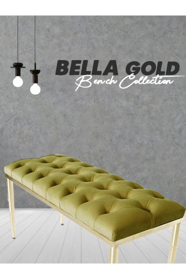 Bella Gold Hardal-kapitoneli Model Puf&bench&koltuk-oturak-uzun Makyaj Puff-yatak Odası Ucu&önü