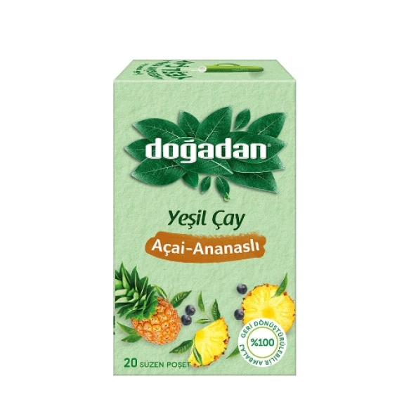Doğadan Yeşil Çay Acai-Ananas (Bitki Çayı) 35 Gr. (2'li)