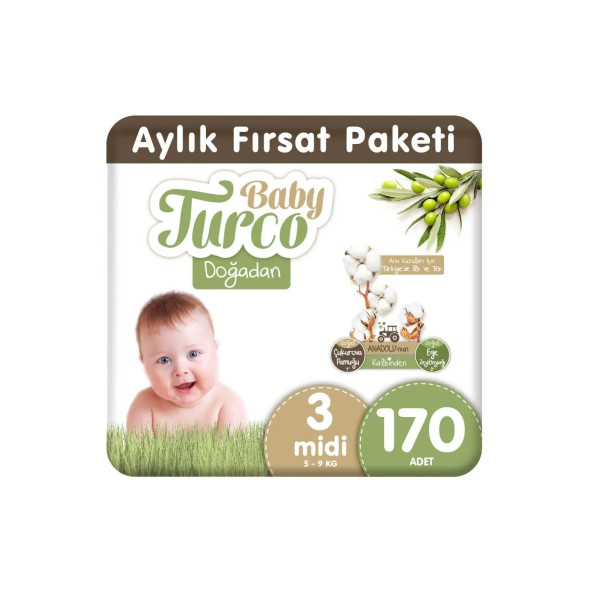 Baby Turco Doğadan 3 Numara Midi 170 Adet