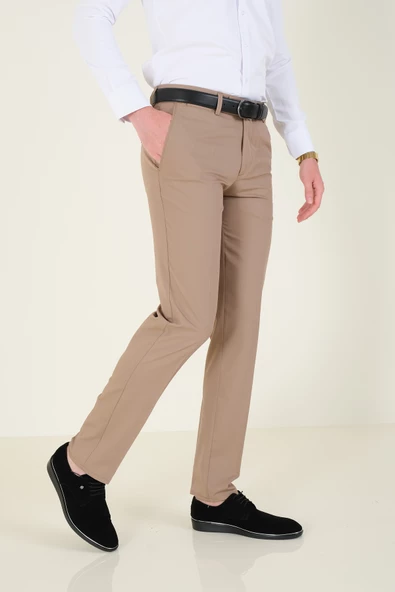 Erkek Yan Cep Kumaş Pantolon Vizon - 2