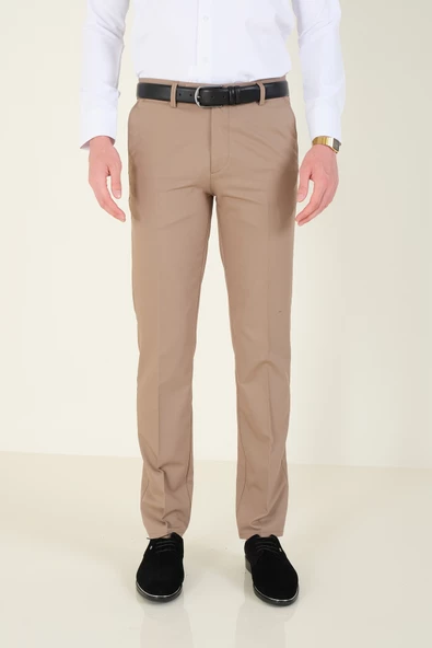 Erkek Yan Cep Kumaş Pantolon Vizon - 4