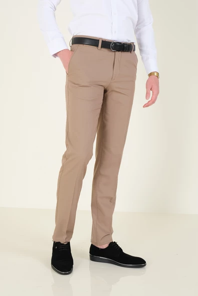 Erkek Yan Cep Kumaş Pantolon Vizon - 3