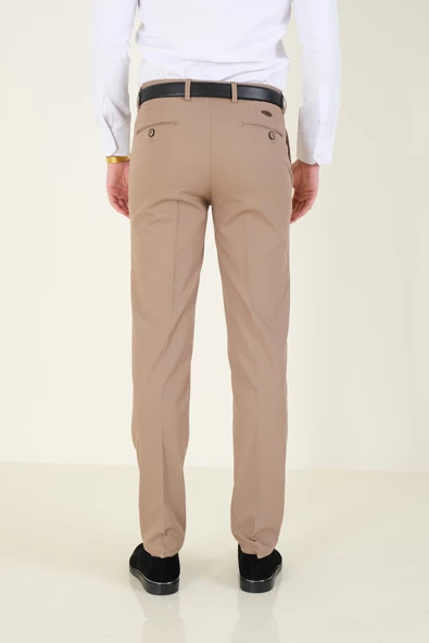 Erkek Yan Cep Kumaş Pantolon Vizon - 6