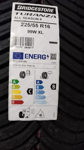 Bridgestone 225/55R16 99W Xl Turanza All Season 6 C-B-70 4 Mevsim Oto Lastiği (Üretim Yılı: 2024) - Resim 2