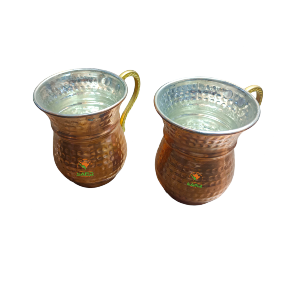 Bakır Ayran Bardağı Osmanlı Kültür Su Bardağı Bakır bardak Kalaylı Bakır bardak 6 adet set Bakır bardak Safir Çay Kazanlar - 3