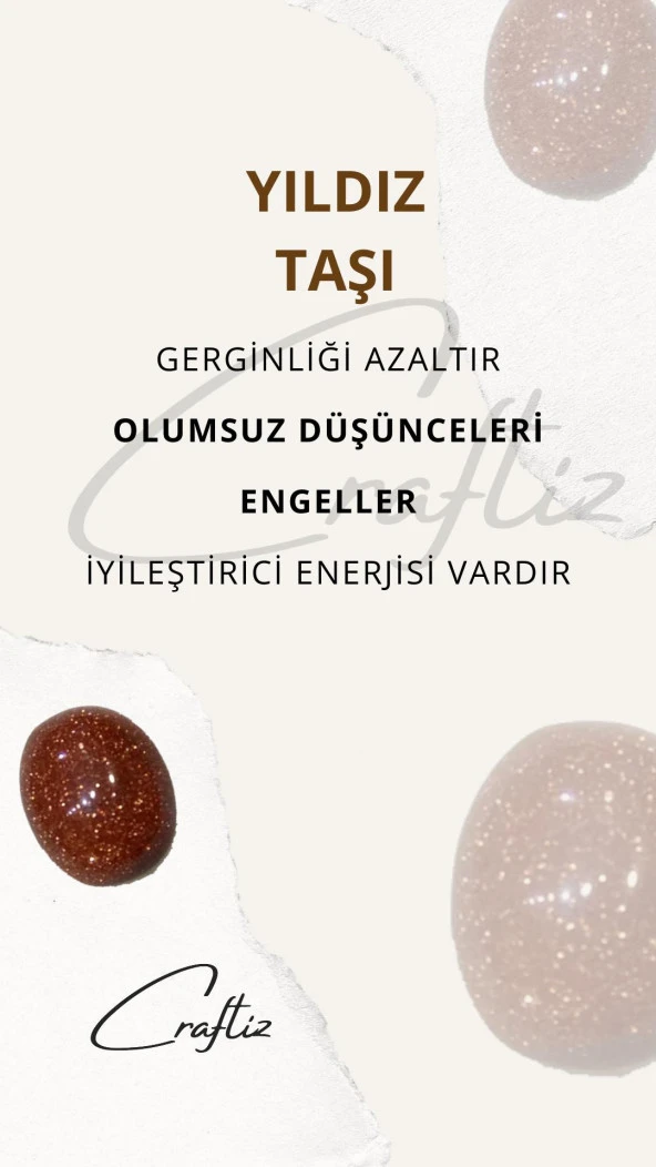 Yıldız Kalp Doğal Taş Çelik Zincirli Kolye - 3