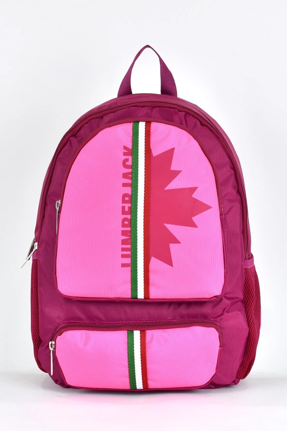 Lumberjack Okul Sırt Çantası Unisex Çok Gözlü Günlük Seyahat Sırt Çantası Pembe LMCAN24012