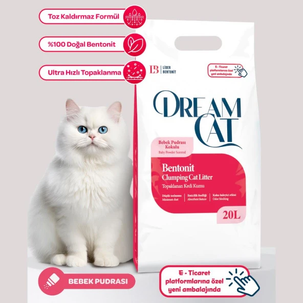 Dream Cat Bebek Pudrası Kokulu Kedi Kumu 20 L