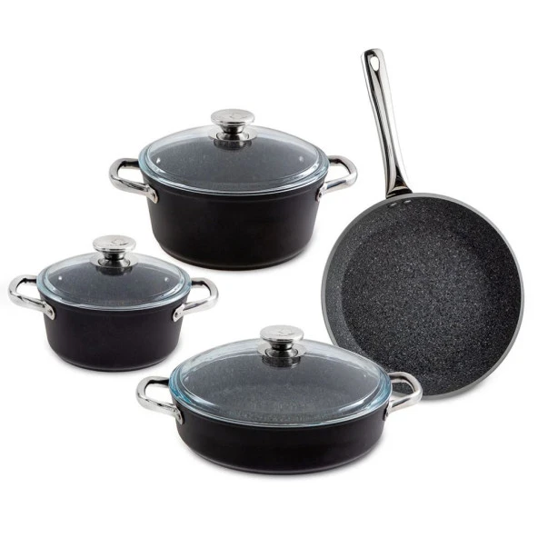 Jumbo Darci Black 7 Parça Granit Tencere Seti - 2