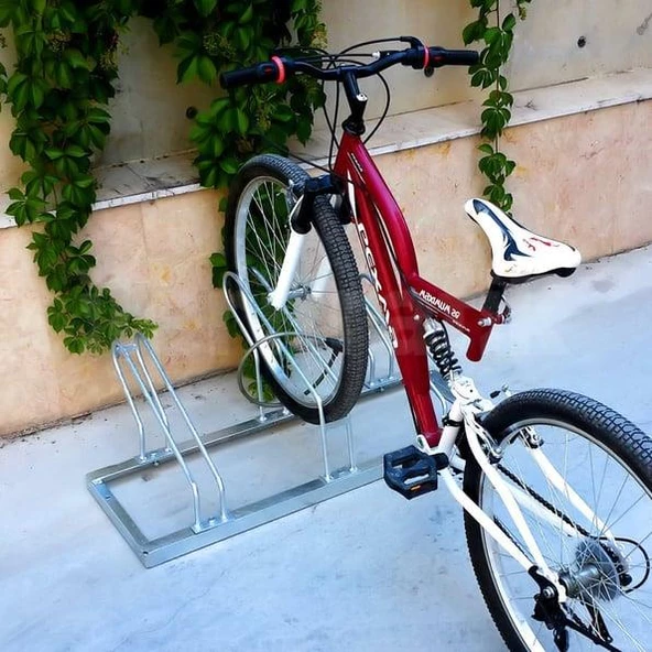 Bisiklet Park Yeri Üçlü Galvaniz, Park Sehpası 40x105 cm - 3