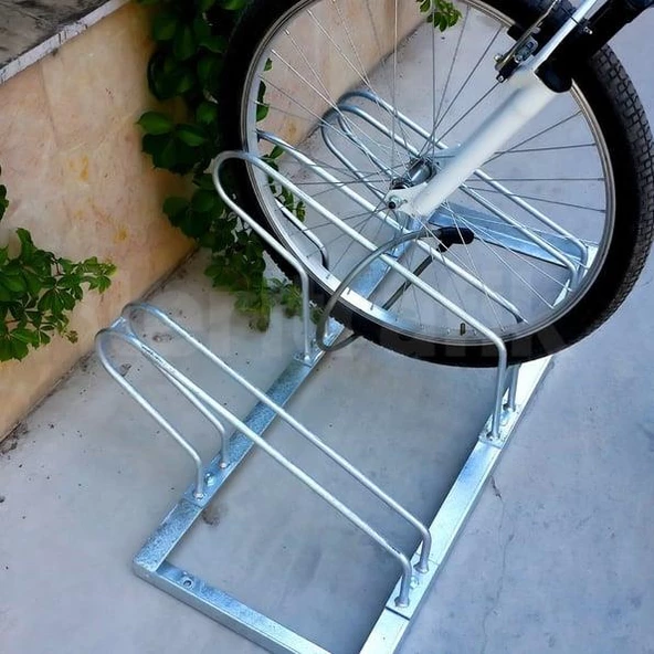 Bisiklet Park Yeri Üçlü Galvaniz, Park Sehpası 40x105 cm - 2