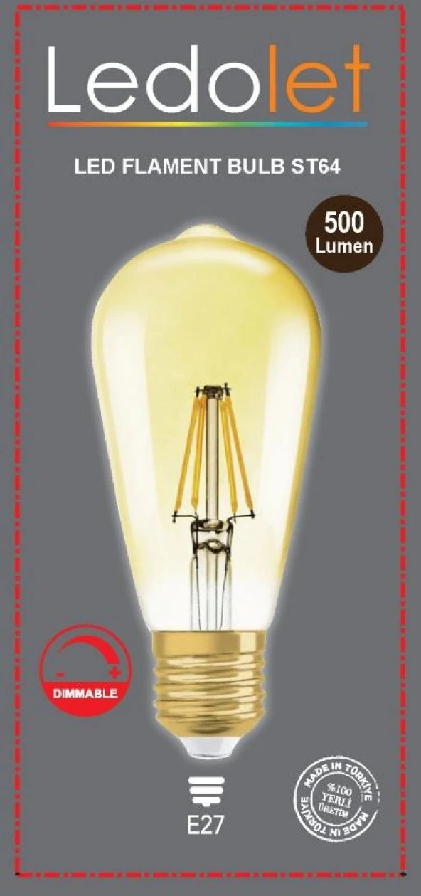 Ledolet 6w Kırılmaz Flament Led Ampul ST64