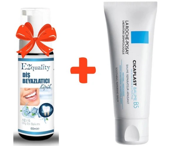 E2'quality Diş Beyazlatıcı Köpük + La Roche Posay Cicaplast Baume B5 40 ML Nemlendirici Bakım Kremi